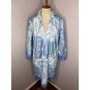 J McLaughlin X Filipa De Abreu Portugal Blue Maya Terry Cloth Dress Large L